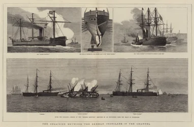 A colisão entre os Ironclads alemães no canal